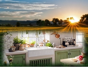 LivingKitchen en style country 